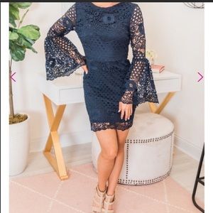 NWT! All This Time Lace Navy Dress from Pink Lily